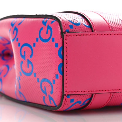 Gucci Calfskin GG Tennis Embossed Mini Tote Bag Modern Fuchsia Modern Blue 9 of 10