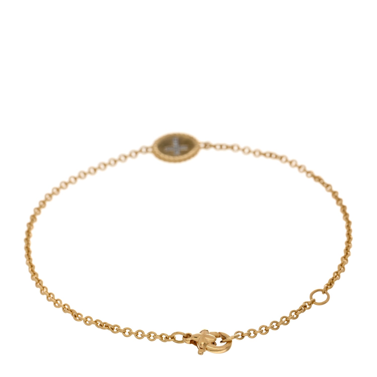 David Yurman 18K Yellow Gold Diamond Cable Collectibles Cross Bracelet 2 of 3
