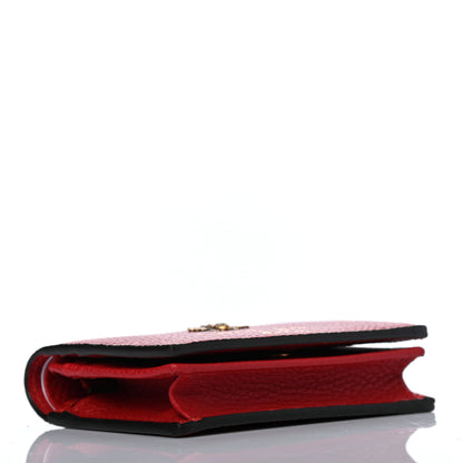 Gucci Pebbled Calfskin Animalier Card Case Red 3 of 4
