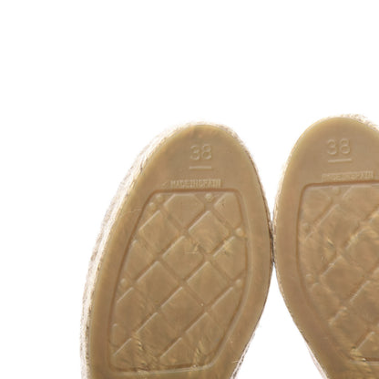 Chanel Lambskin CC Espadrilles 38 Beige Black 6 of 11