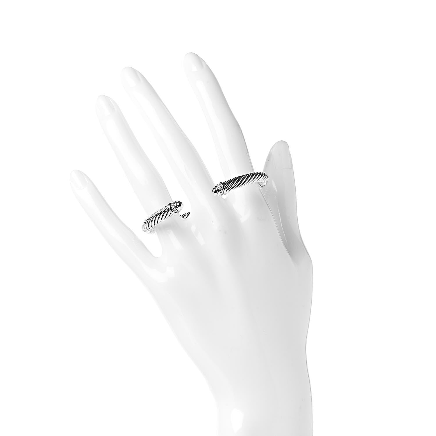 David Yurman Sterling Silver Diamond 5mm Cable Classics Dome Bracelet 2 of 5