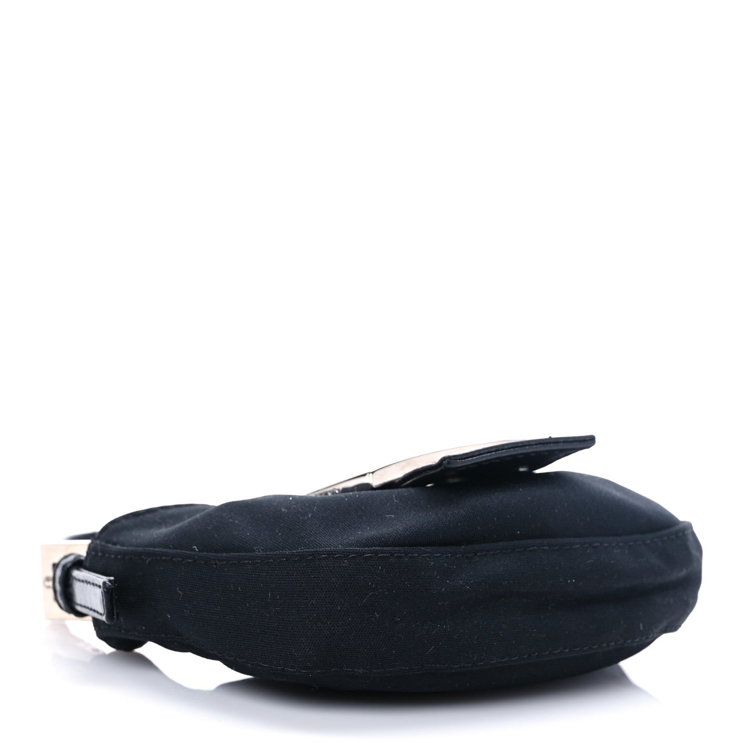 Fendi Canvas Mini Half Moon Baguette Black 3 of 5