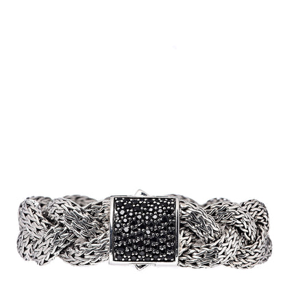 John Hardy Sterling Silver Black Sapphire Large Braided Classic Chain Bracelet 1 of 4