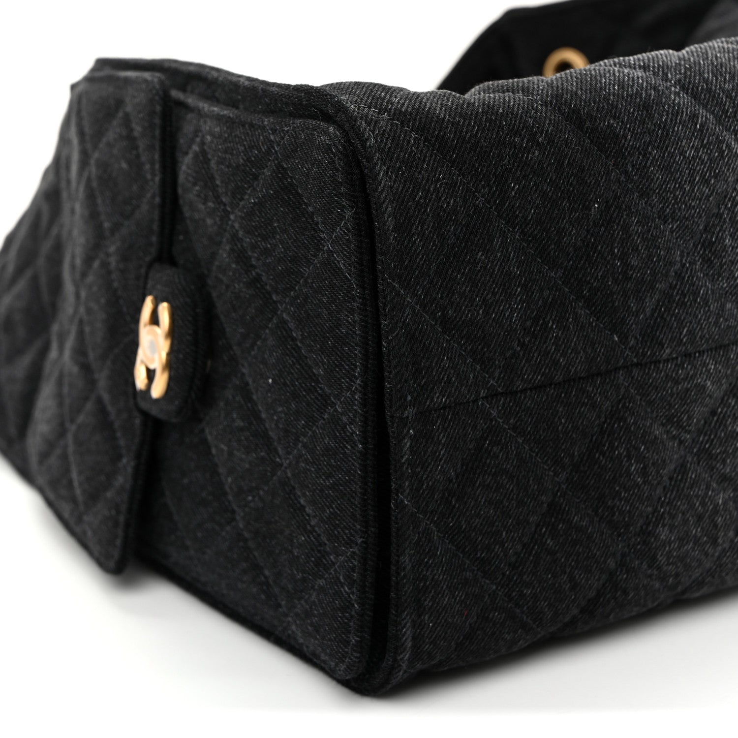 Chanel Washed Denim Quilted Medium Chanel 25 Handbag Black 10 of 11
