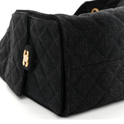 Chanel Washed Denim Quilted Medium Chanel 25 Handbag Black 10 of 11