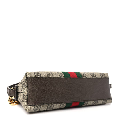 Gucci GG Supreme Monogram Textured Dollar Calfskin Web Small Ophidia Dome Shoulder Bag Beige Ebony New Acero 4 of 10