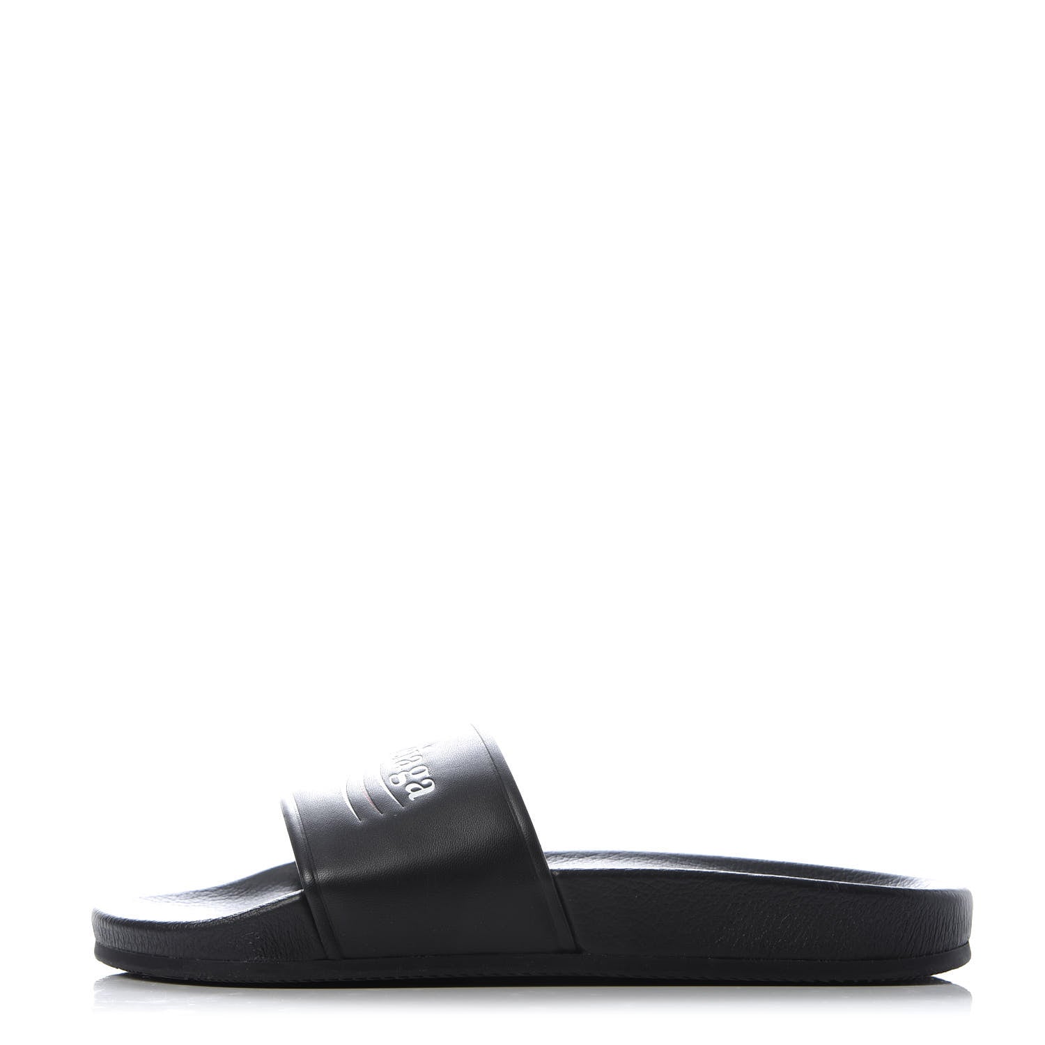 Balenciaga Nappa Political Campaign Logo Mens Pool Slide Sandals 40 Black White Vermillon 1 of 8