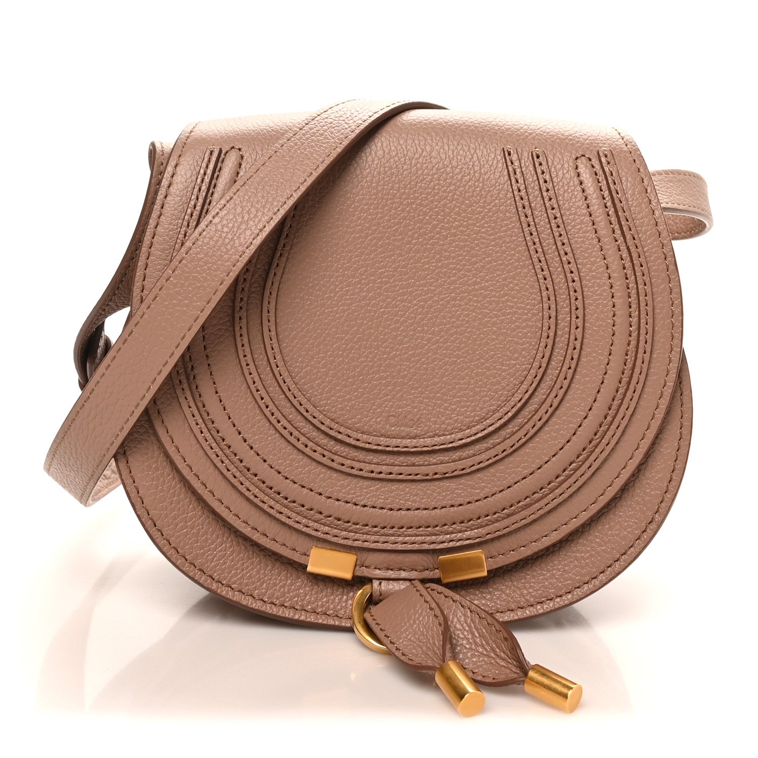 Chloe Grained Calfskin Small Marcie Saddle Bag Woodrose 1 of 8