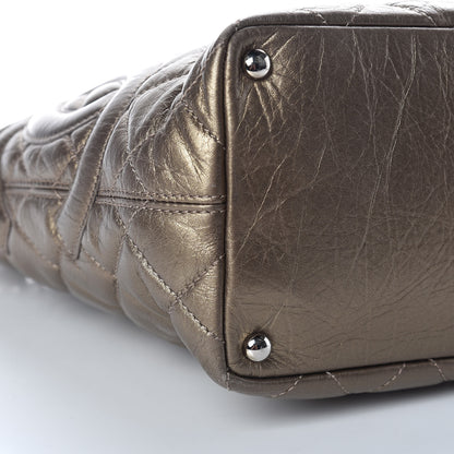 Chanel Metallic Aged Calfskin Quilted Medium Cotton Club Tote Bronze 5 of 9