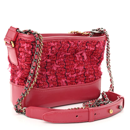 Chanel Tweed Calfskin Small Gabrielle Hobo Pink 3 of 11