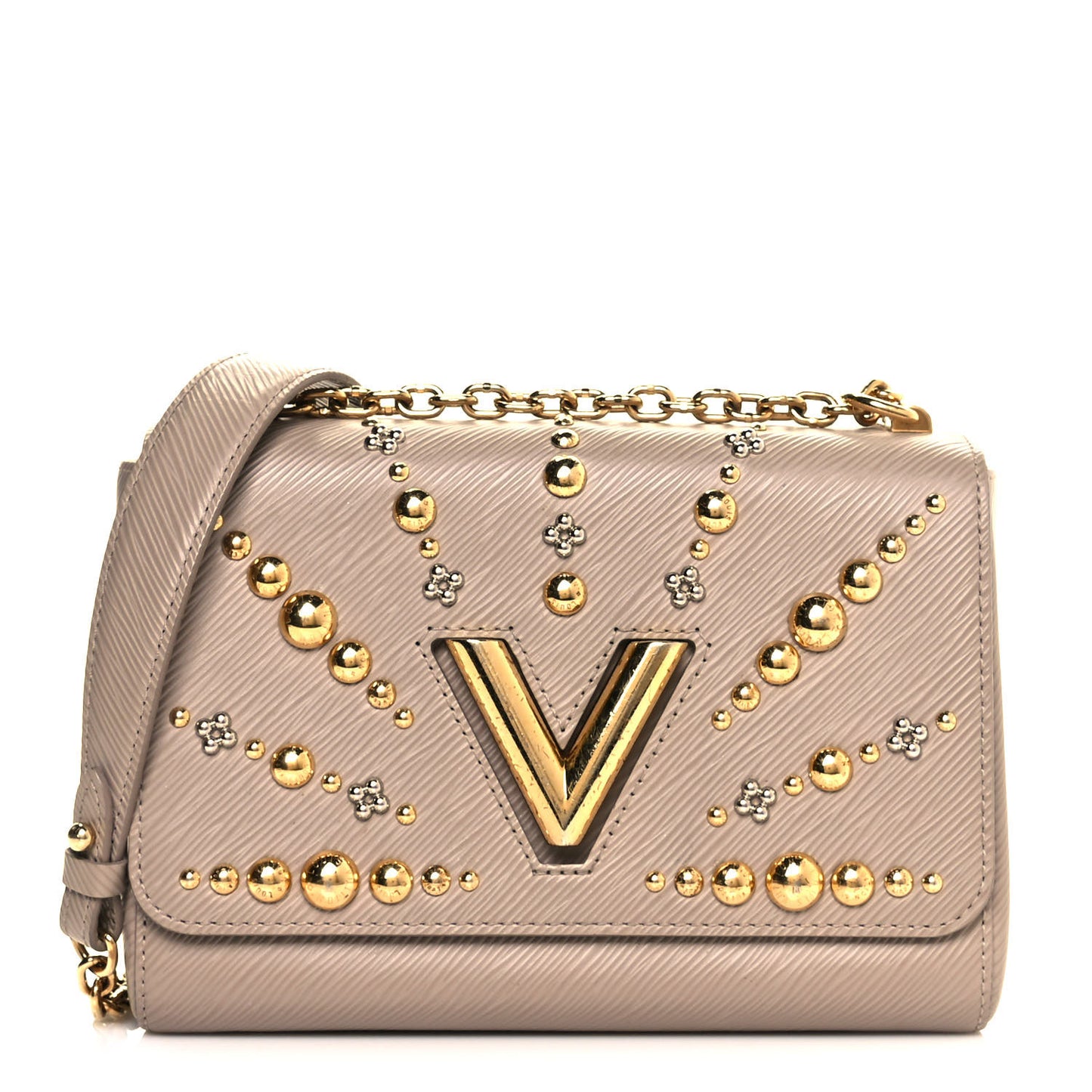 Epi Studded Sol Twist Shoulder Bag MM Galet