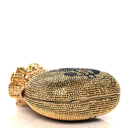 Judith Leiber Crystal Money Bags Minaudiere Clutch Gold 4 of 10