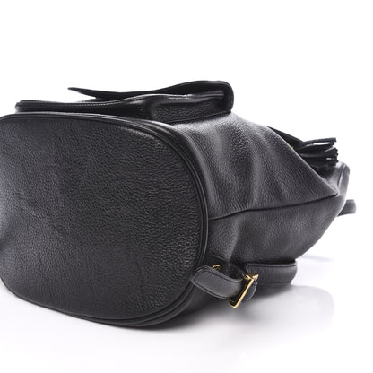 MCM Grained Calfskin Studded Drawstring Backpack Black 7 of 8