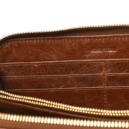 Miu Miu Matelasse Zip Around Wallet Brown 20 of 24