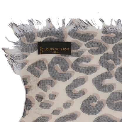 Louis Vuitton Cashmere Silk Leopard Stole Beige 7 of 7