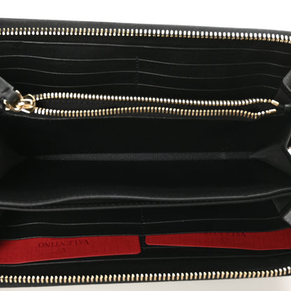 Valentino Garavani Vitello Rockstud Zip Around Wallet Black 5 of 6
