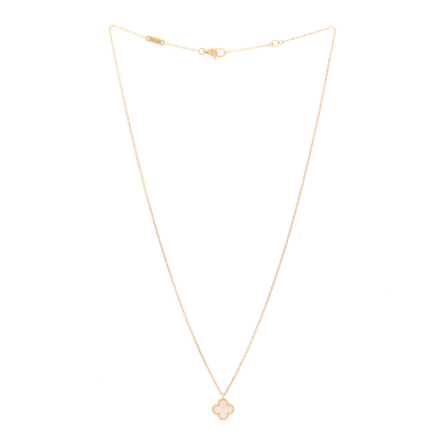 18K Yellow Gold Mother of Pearl Sweet Alhambra Pendant Necklace