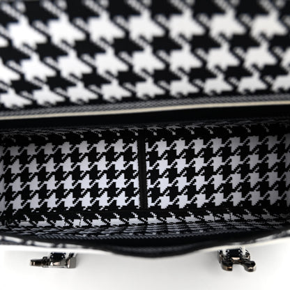 Christian Dior Canvas Houndstooth Embroidered Small Diorcamp Bag Black Multicolor 5 of 10