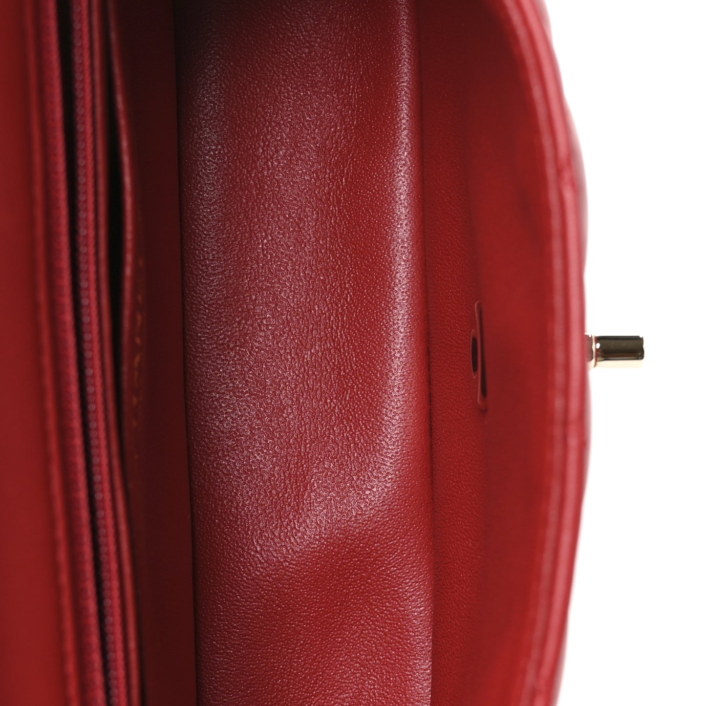 Lambskin Quilted Mini Rectangular Flap Red