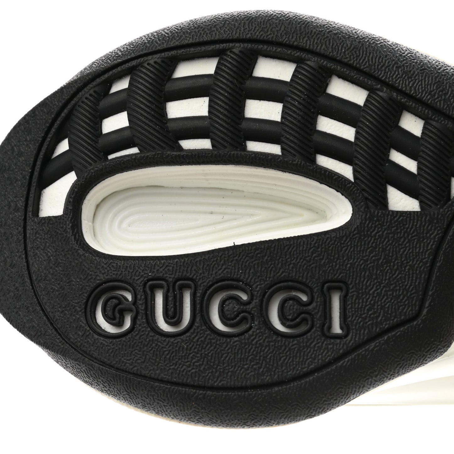 Technical Knit Fabric Waves Womens Gucci Run Sneakers 36.5 Black Loess