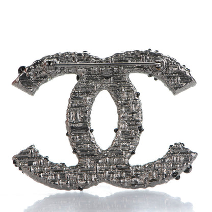 Chanel Crystal Bead Large CC Brooch Black 3 of 5