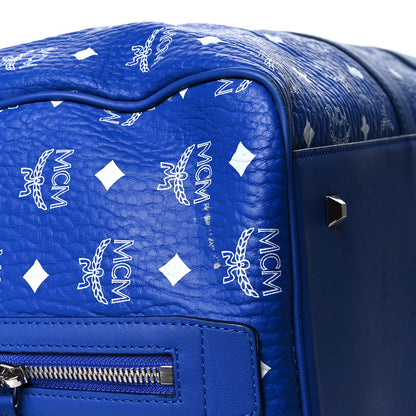 MCM Visetos Medium Traveler Weekender Duffle Bag Blue 10 of 10