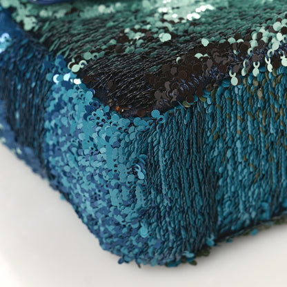 Chanel Shaded Sequins Mini Flap Light Green Dark Brown White Blue 8 of 10