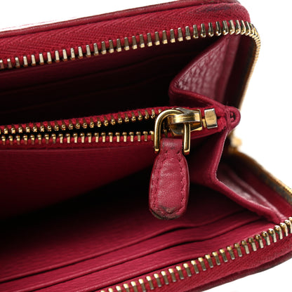 Prada Vitello Daino Zip Around Wallet Peonia 7 of 10