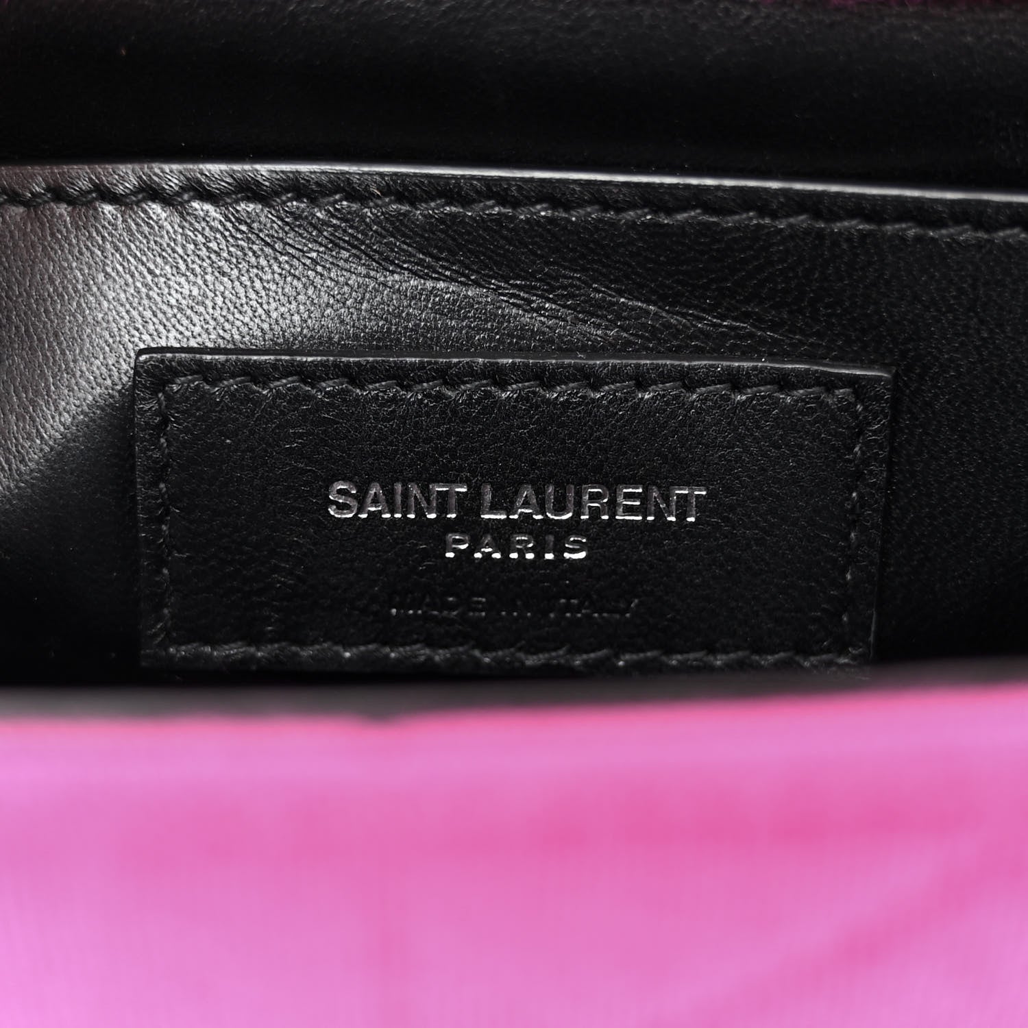Saint Laurent Jersey Wool Patchwork Monogram Medium Jamie Fuchsia 6 of 11