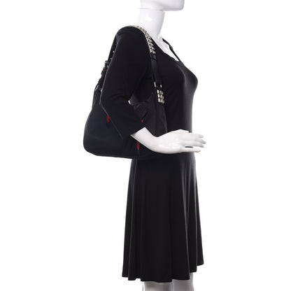 Prada Tessuto Nylon Studded New Vela Hobo Black Fuoco 2 of 9