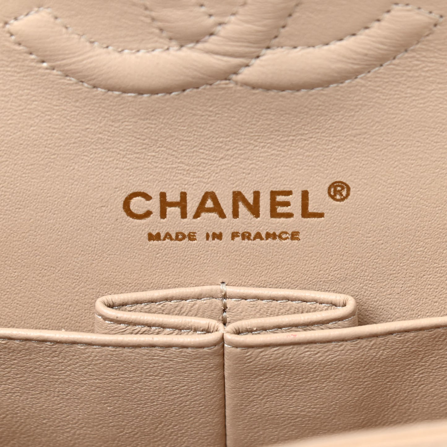 Caviar Quilted Medium Double Flap Beige Clair