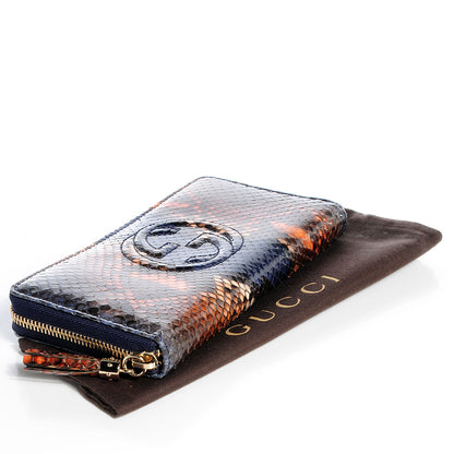 Gucci Python Soho Zip Around Wallet Blue Sienna 4 of 7