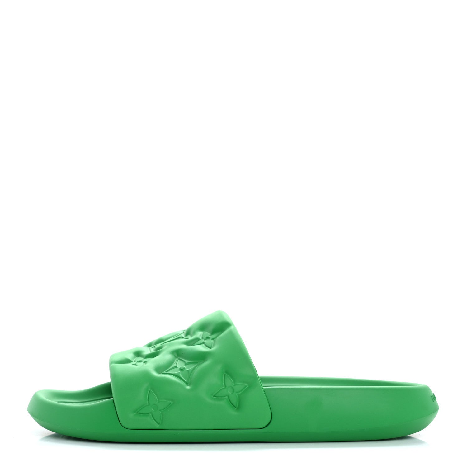 Louis Vuitton Rubber Embossed Monogram Mens Waterfront Mules 10 Green 1 of 14