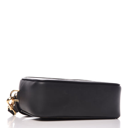 Fendi Glazed Fabric Vitello Century FF 1974 Stamp Patch Mini Camera Case Mogano Panna Black 4 of 7