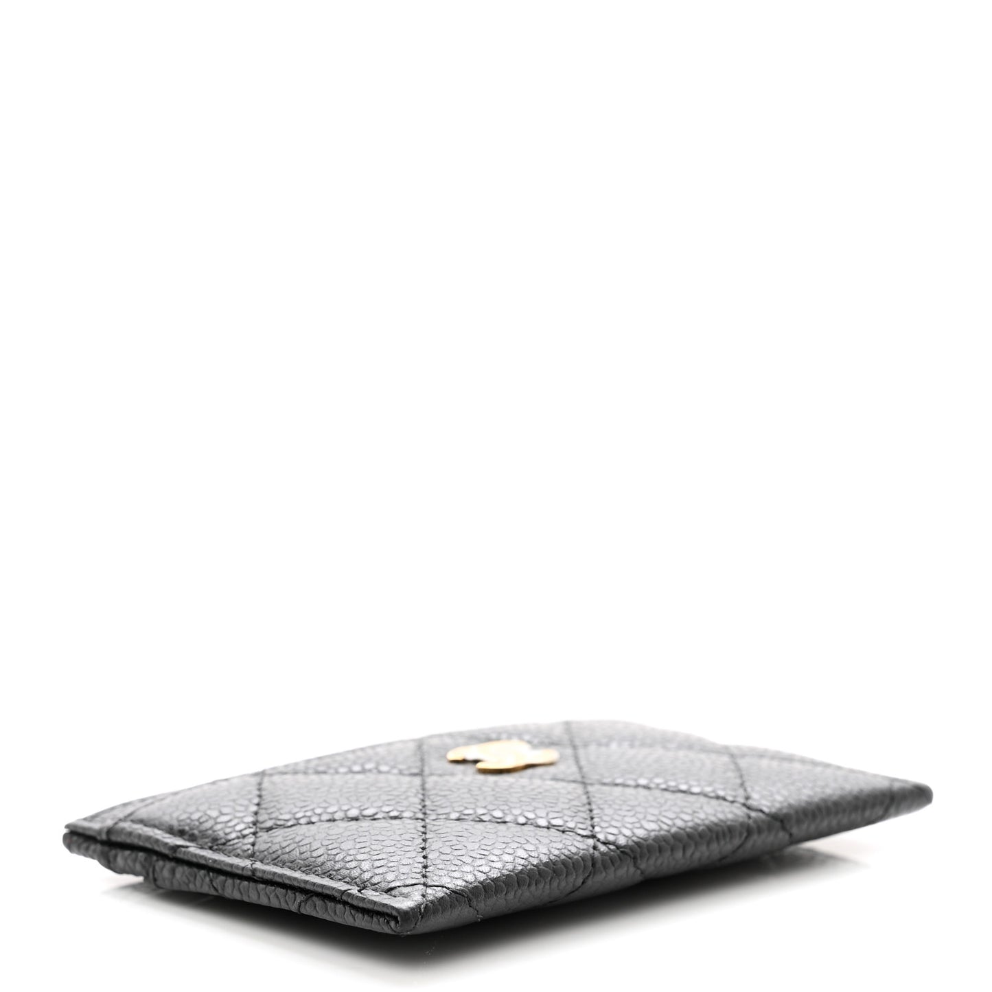 Caviar Quilted Card Holder Black
