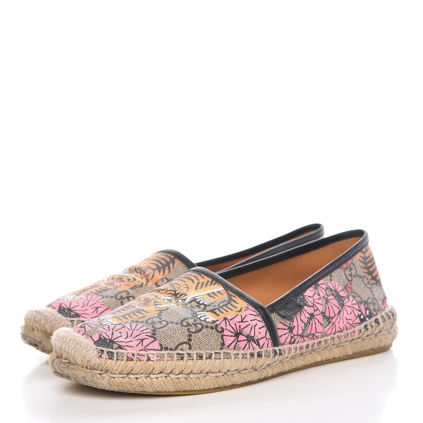 GG Supreme Monogram Bengal Espadrilles 39.5 Beige Pink