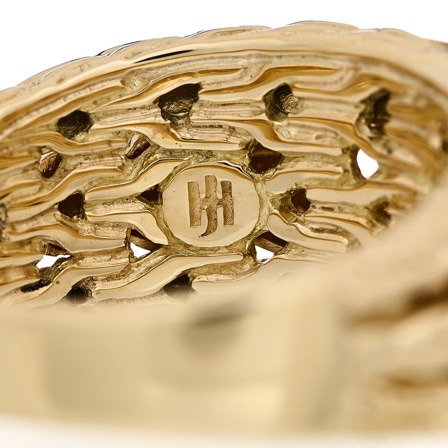 18K Yellow Gold Classic Chain Dome Ring 52 6