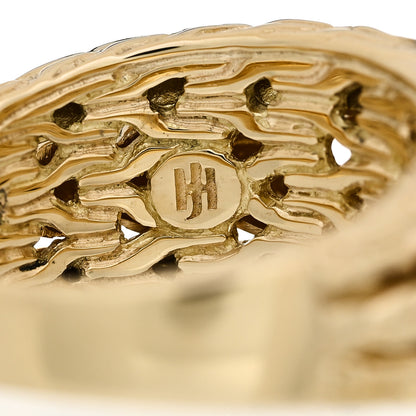 John Hardy 18K Yellow Gold Classic Chain Dome Ring 52 6 4 of 5