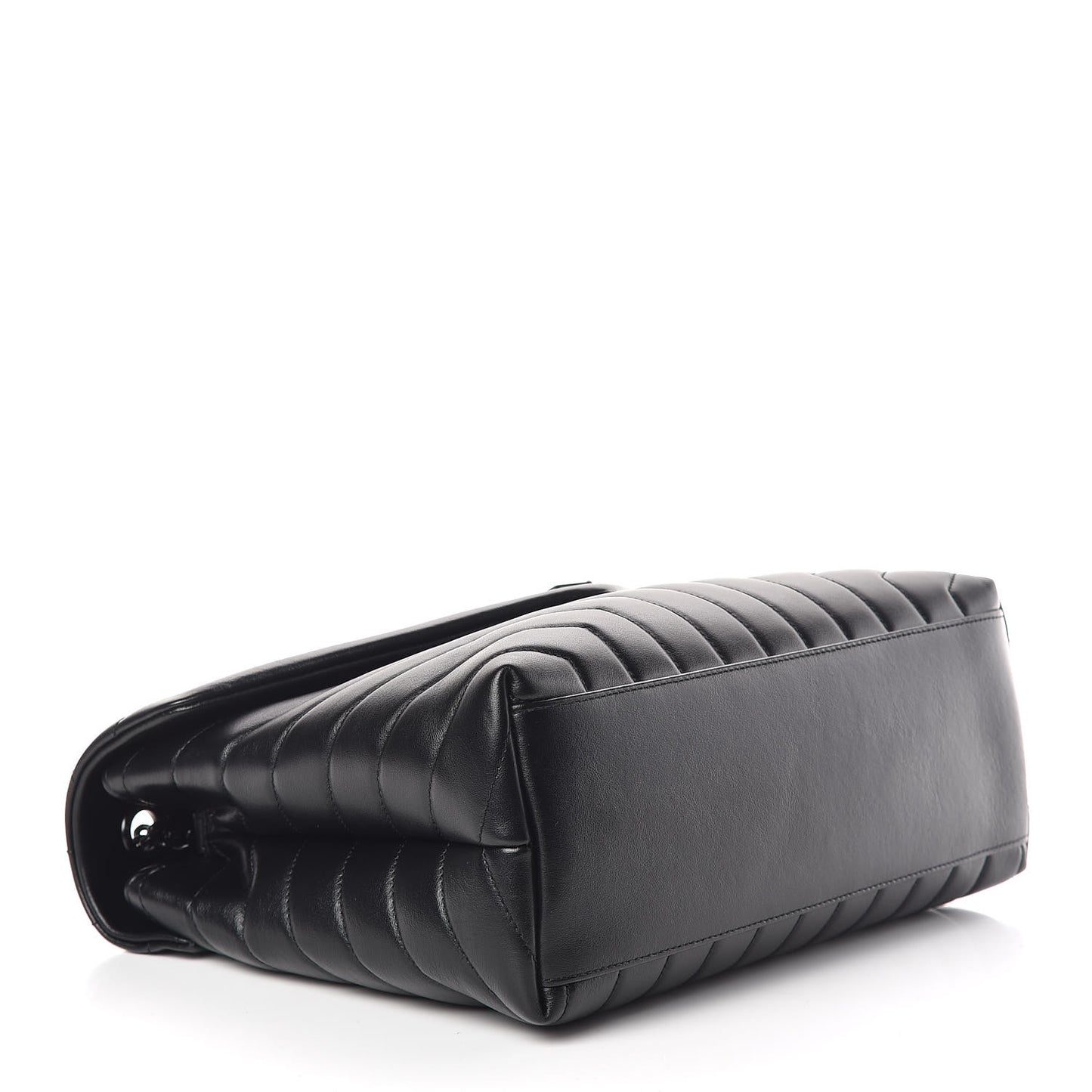 Calfskin Y Quilted Monogram Medium Loulou Chain Satchel Black