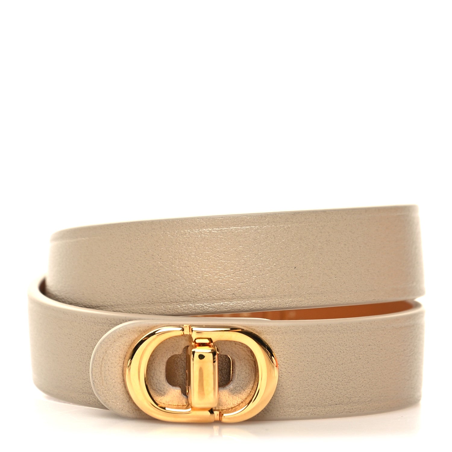 Christian Dior Calfskin 30 Montaigne Double Bracelet M Beige 1 of 5
