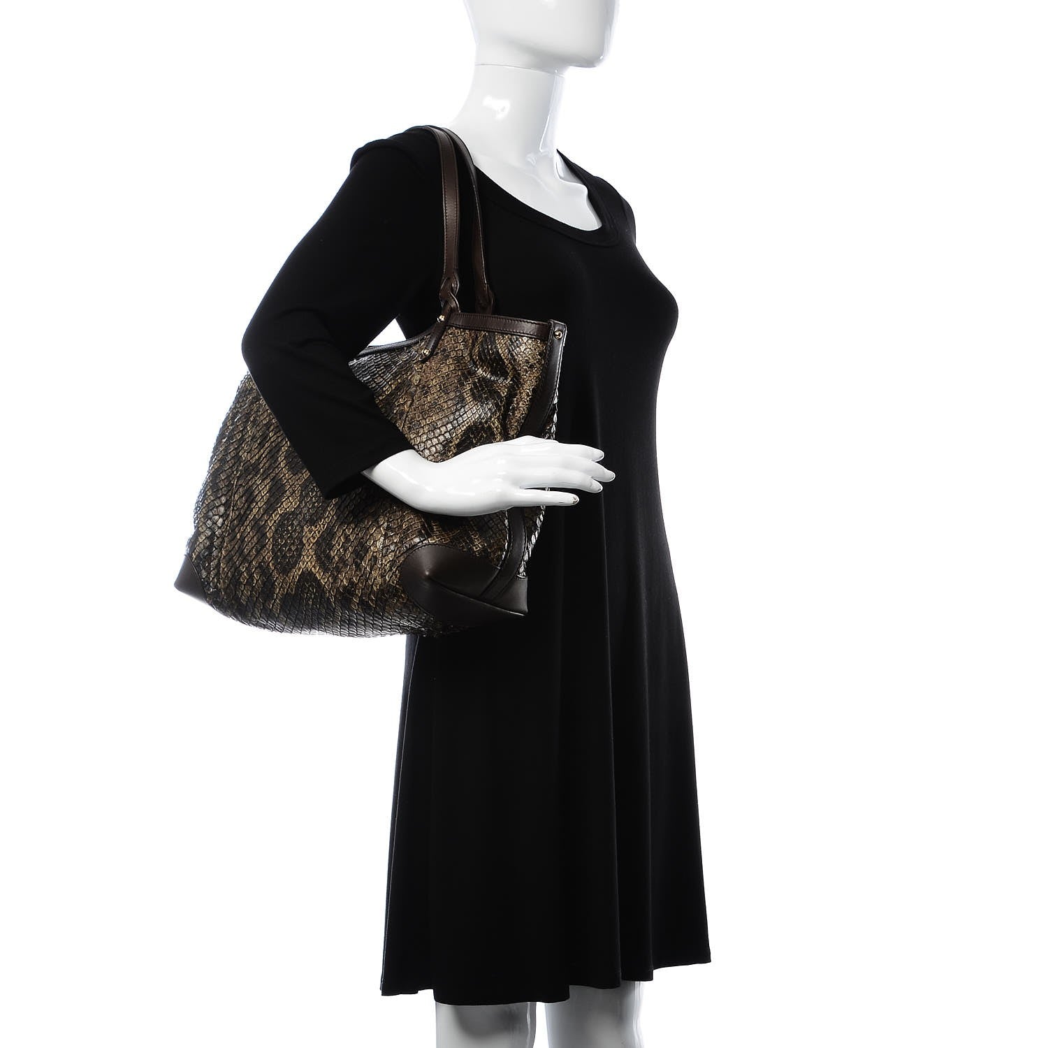 Gucci Python Medium Craft Tote Brown 2 of 11