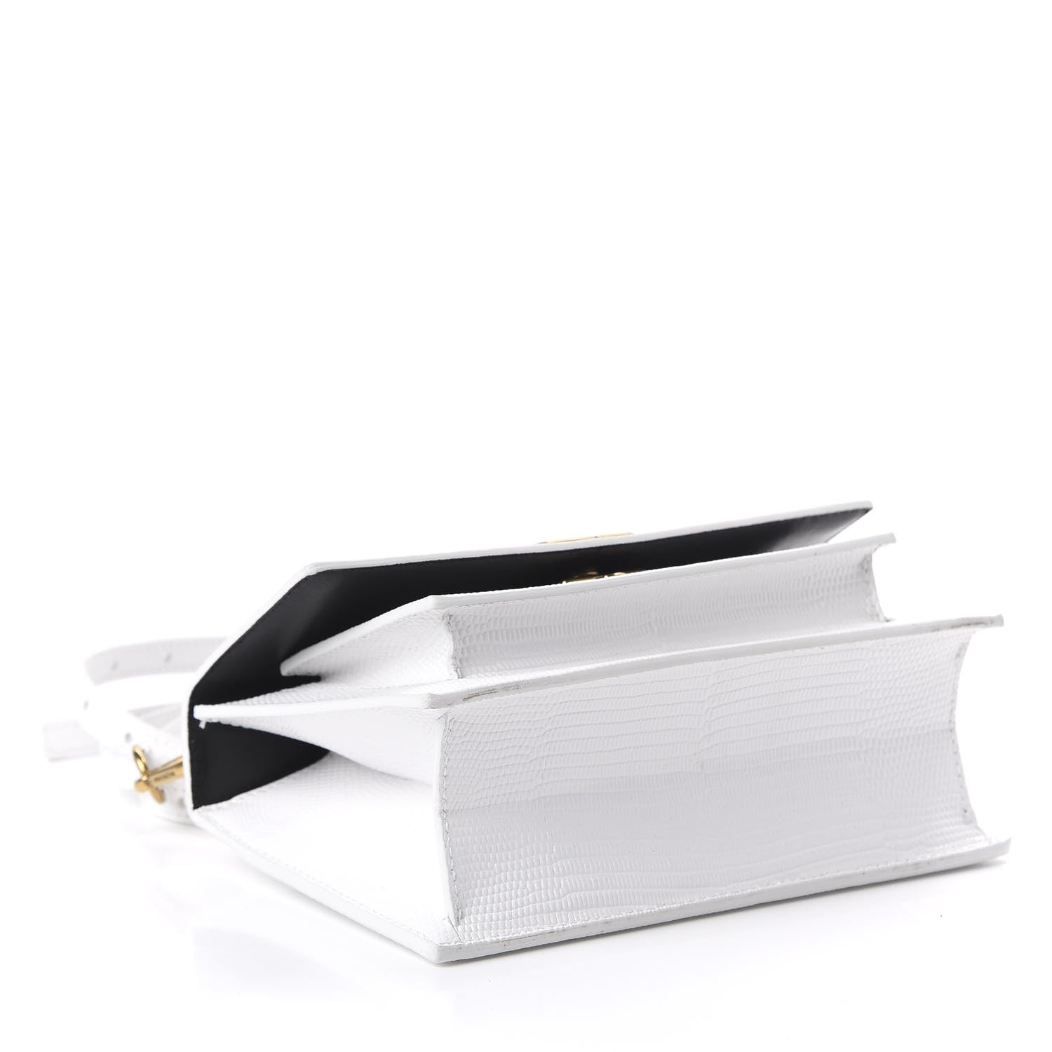 Balenciaga Patent Calfskin Lizard Embossed XS Sharp Top Handle Bag White 4 of 9