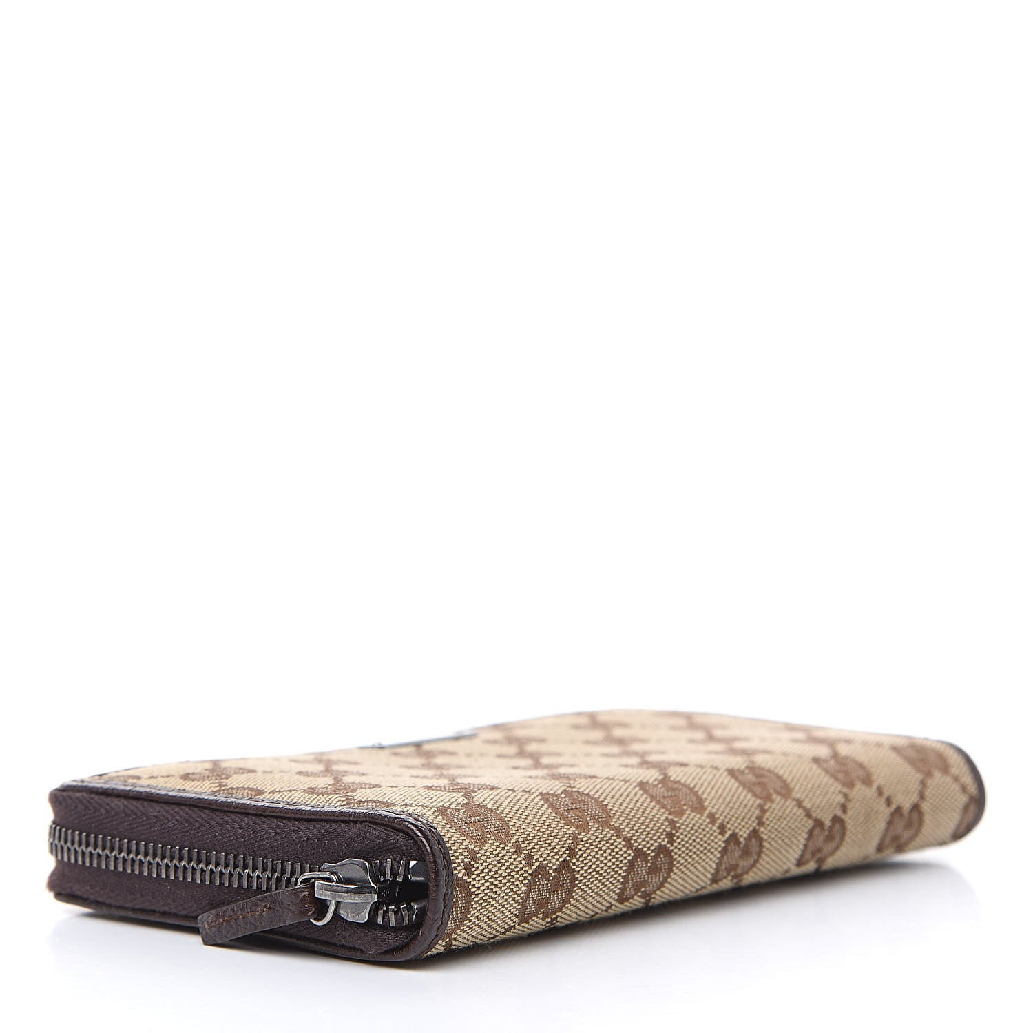 Gucci Monogram Metal Bar Zip Around Wallet Dark Brown 4 of 8