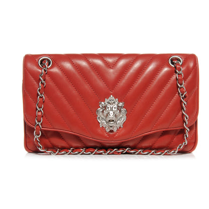 Chanel Lambskin Chevron Medium Leo Lion Flap Red 1 of 7