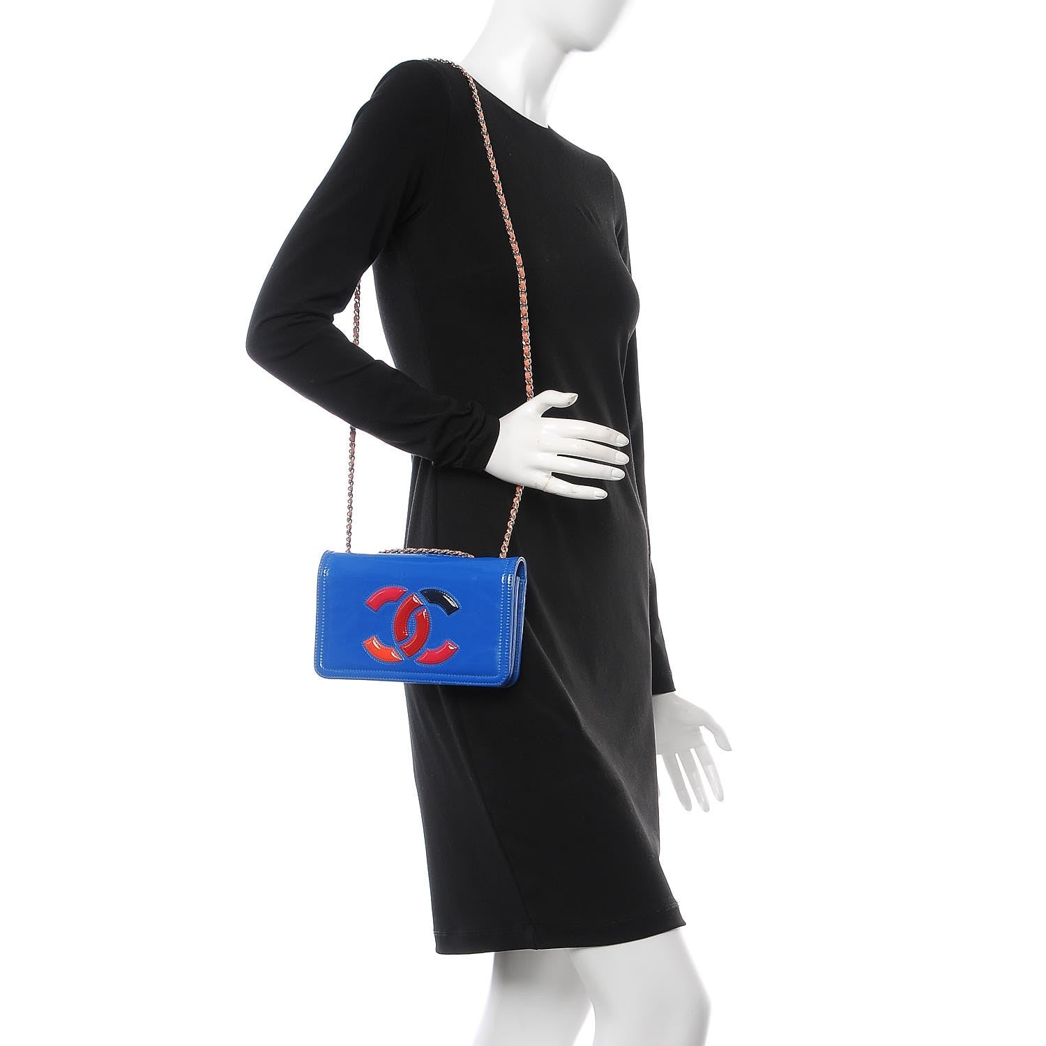 Chanel Vinyl Small Lipstick Flap Blue 3 of 12
