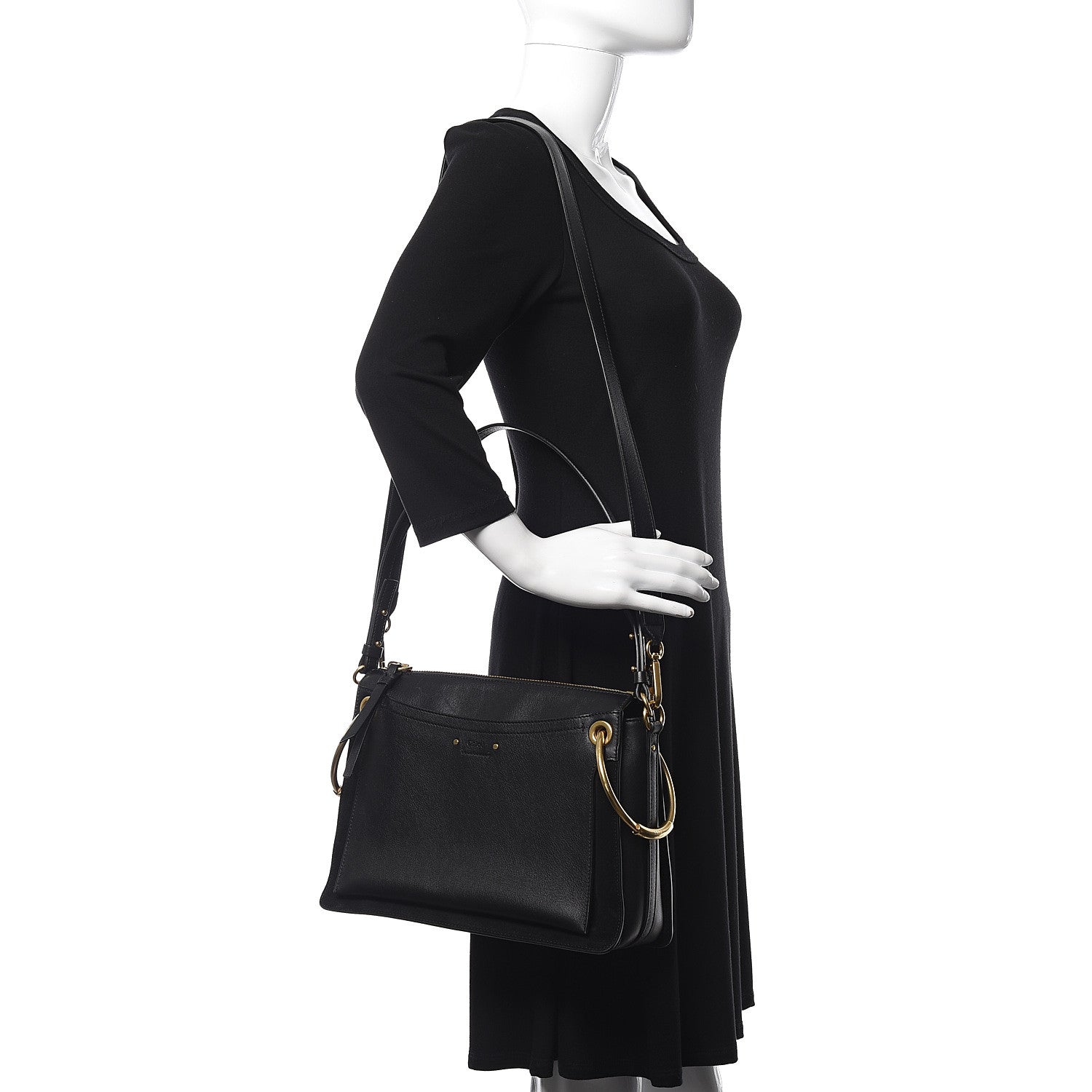 Chloe Calfskin Suede Medium Roy Bag Black 2 of 11
