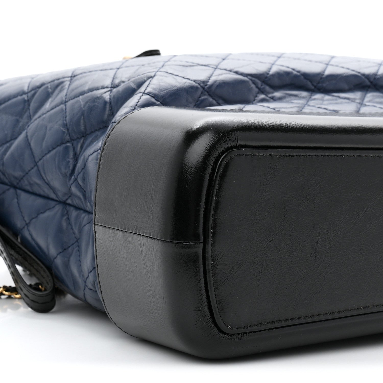 Chanel Aged Calfskin Quilted Large Gabrielle Shopping Tote Navy Black 9 of 10