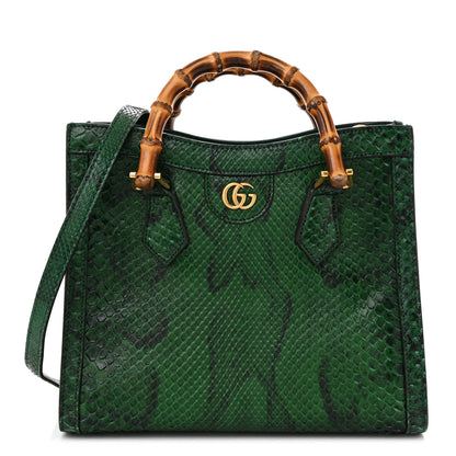 Gucci Snakeskin Small Diana Tote Green Black 1 of 10