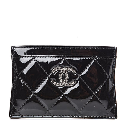 Chanel Patent Quilted Brilliant Card Holder Black 1 of 8