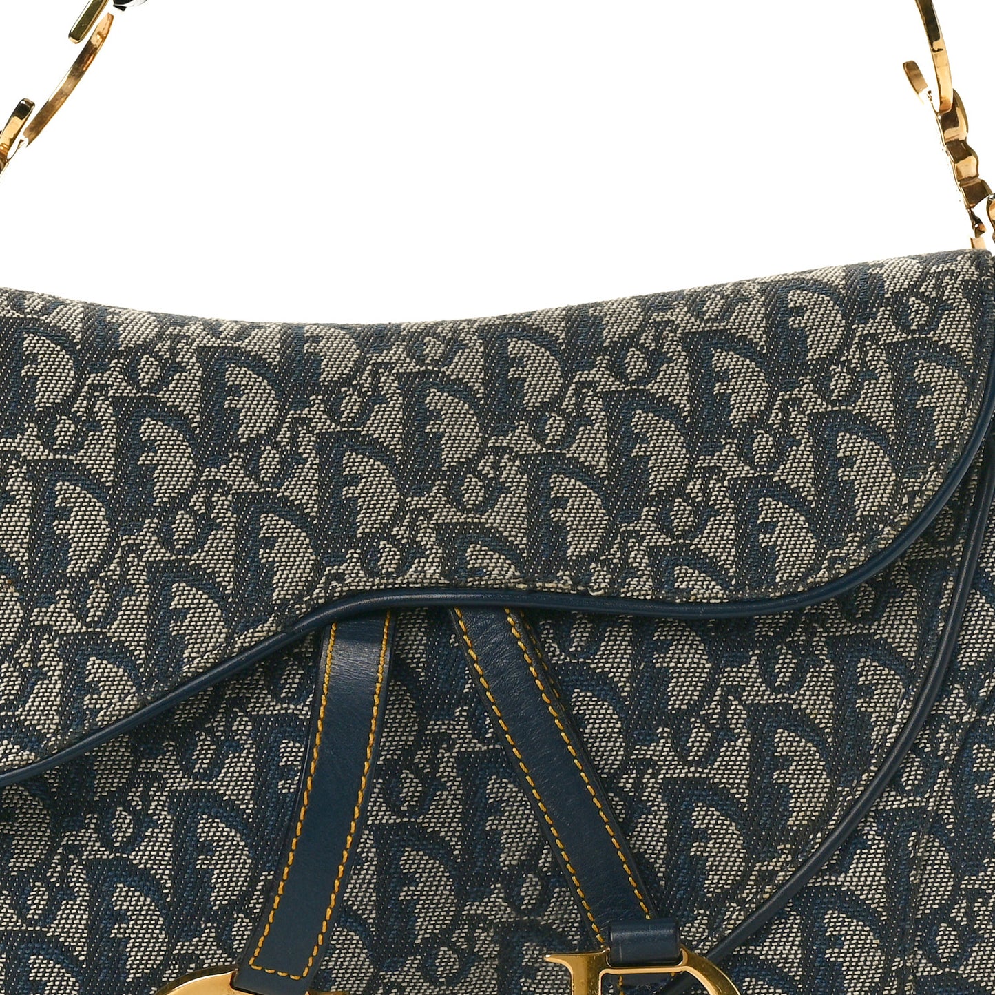 Monogram Double Saddle Bag Navy Blue